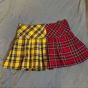 TrippNYC dual colored mini pleated skirt